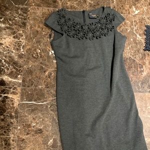 Grey Dress with Floral Design